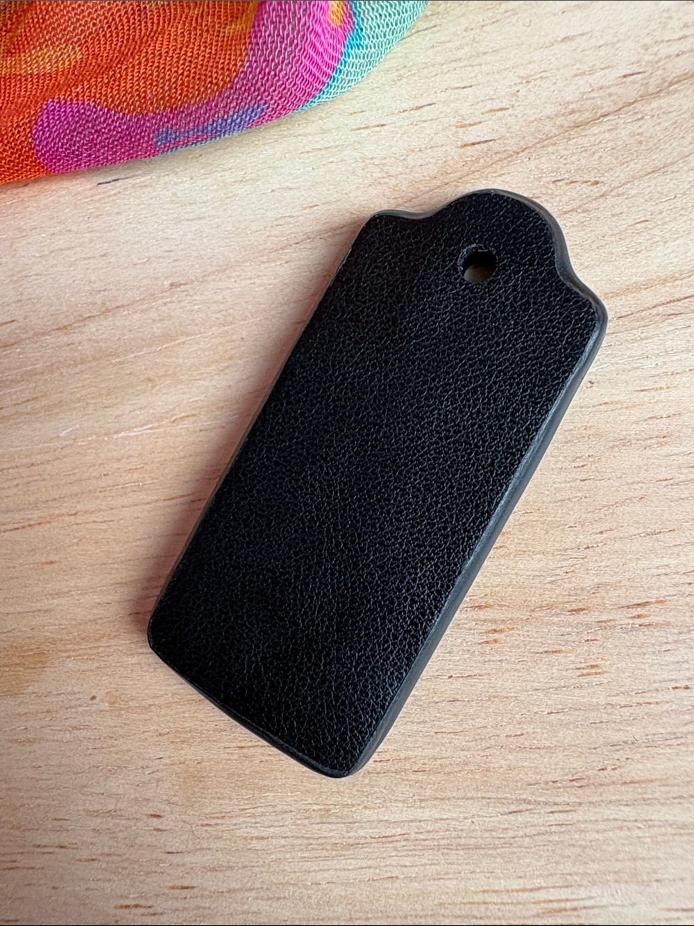 ๐ฏ authentic Coach Black Leather Key Tag - Picture 3 of 7
